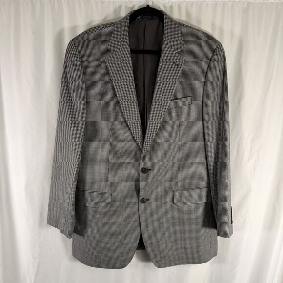 Ralph Lauren Other - Ralph Lauren Silk Wool Blend Blazer Men's 42L Grey Houndstooth 2 Button Front